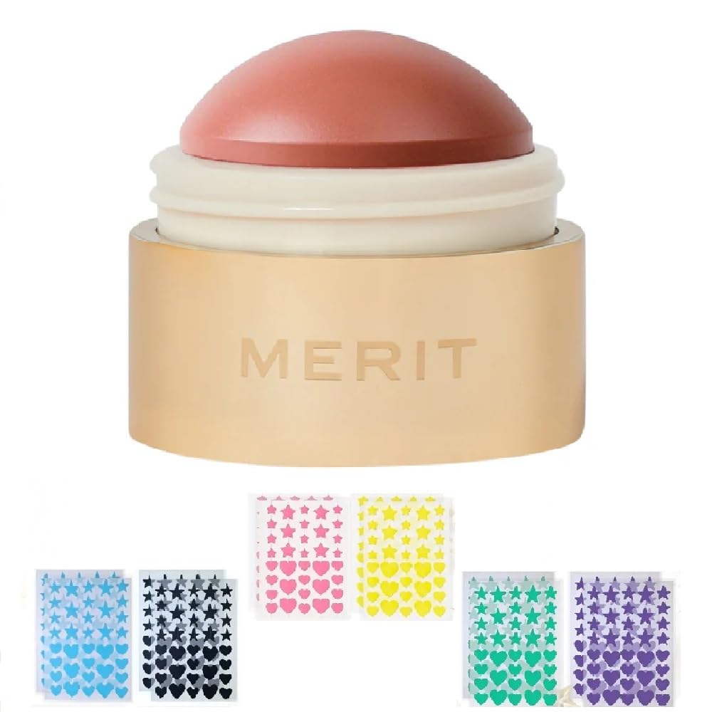 M Flush Balm Cream Blush soft peach bottle offers portable color for on the go glow