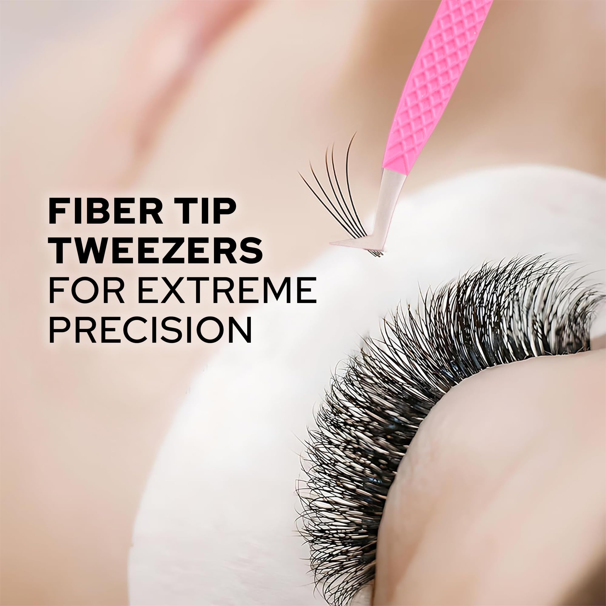 M LASH isolation tweezers ready for careful lash separation.