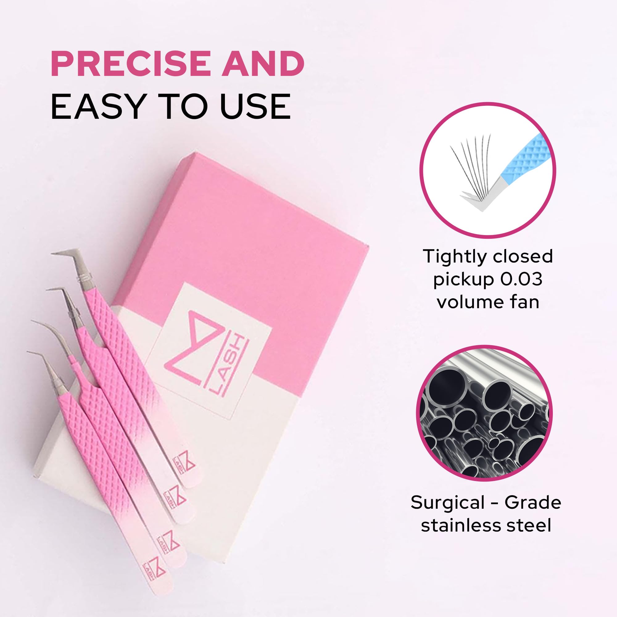 M LASH lightweight tool reduces hand fatigue during sessions.