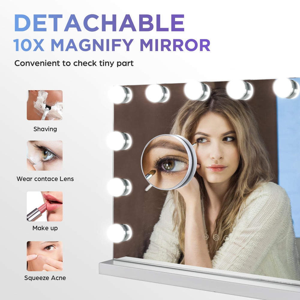M MIVONDA vanity mirror supports wall-mounted or desk use for flexible setup.