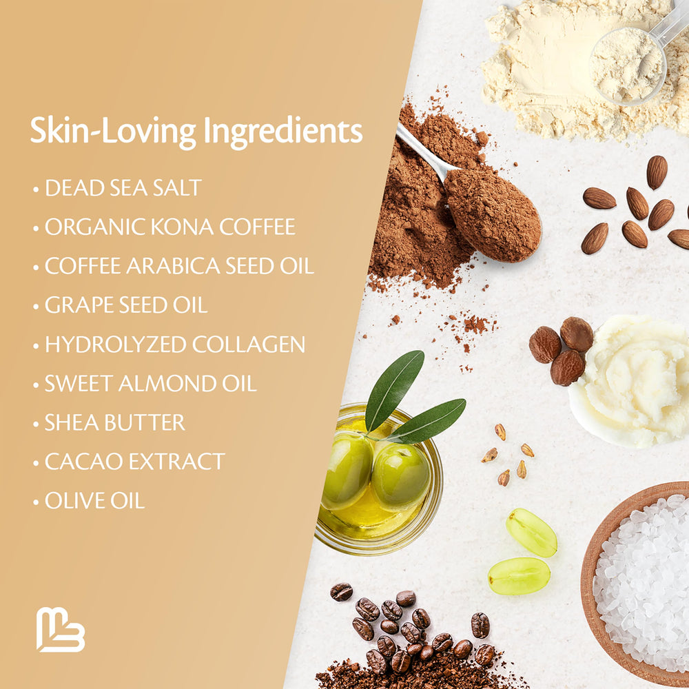 M3 Naturals Arabica Coffee Scrub collagen-stem-cells detail hints at rejuvenation benefits