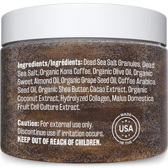M3 Naturals Arabica Coffee Scrub face-use image shows brightening potential with antioxidant-rich formula