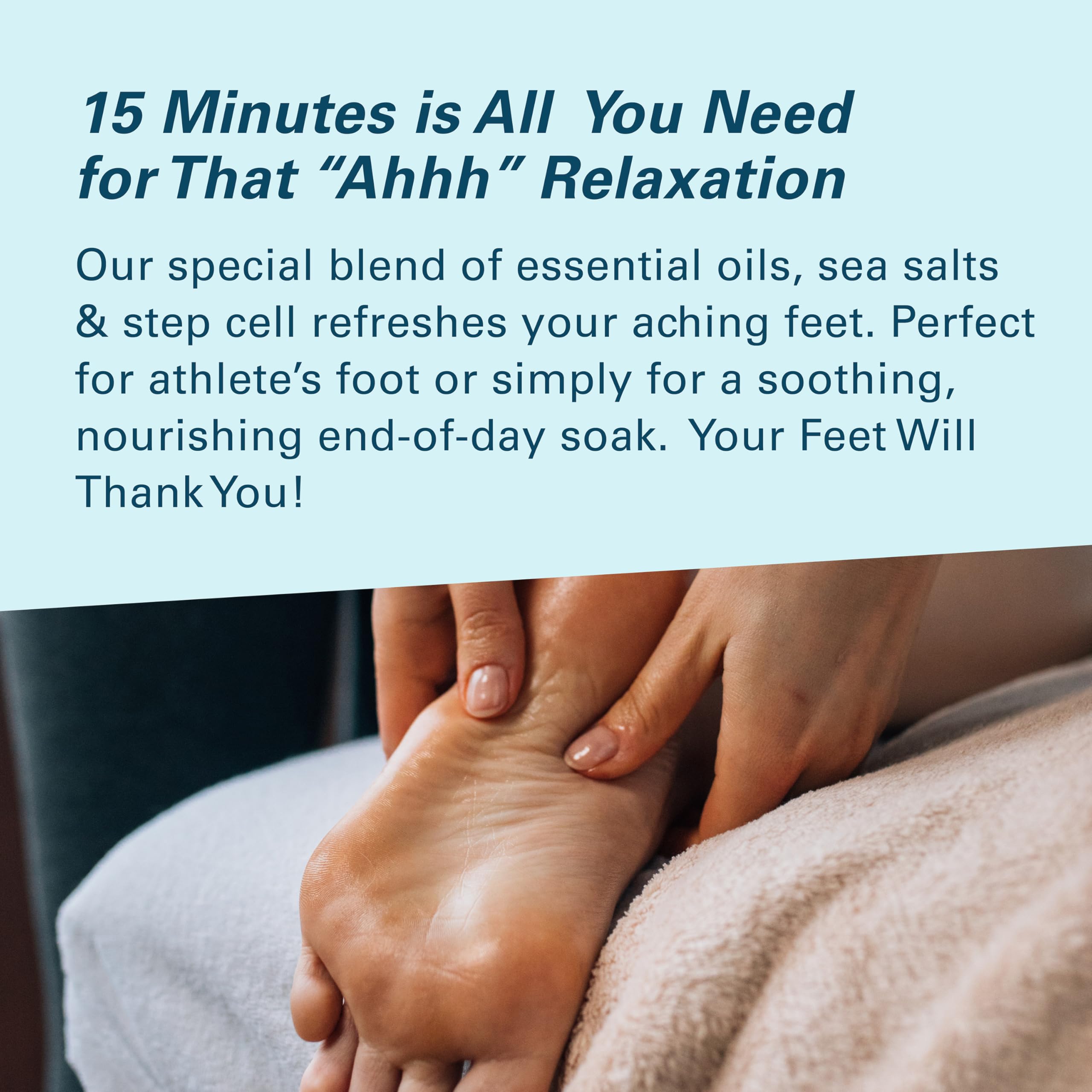 M3 Naturals foot soak being prepared in a warm basin