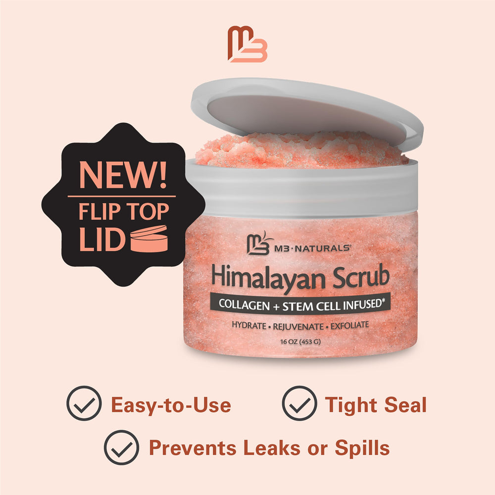M3 Naturals Himalayan Salt Scrub collagen-rich formula for firmer look