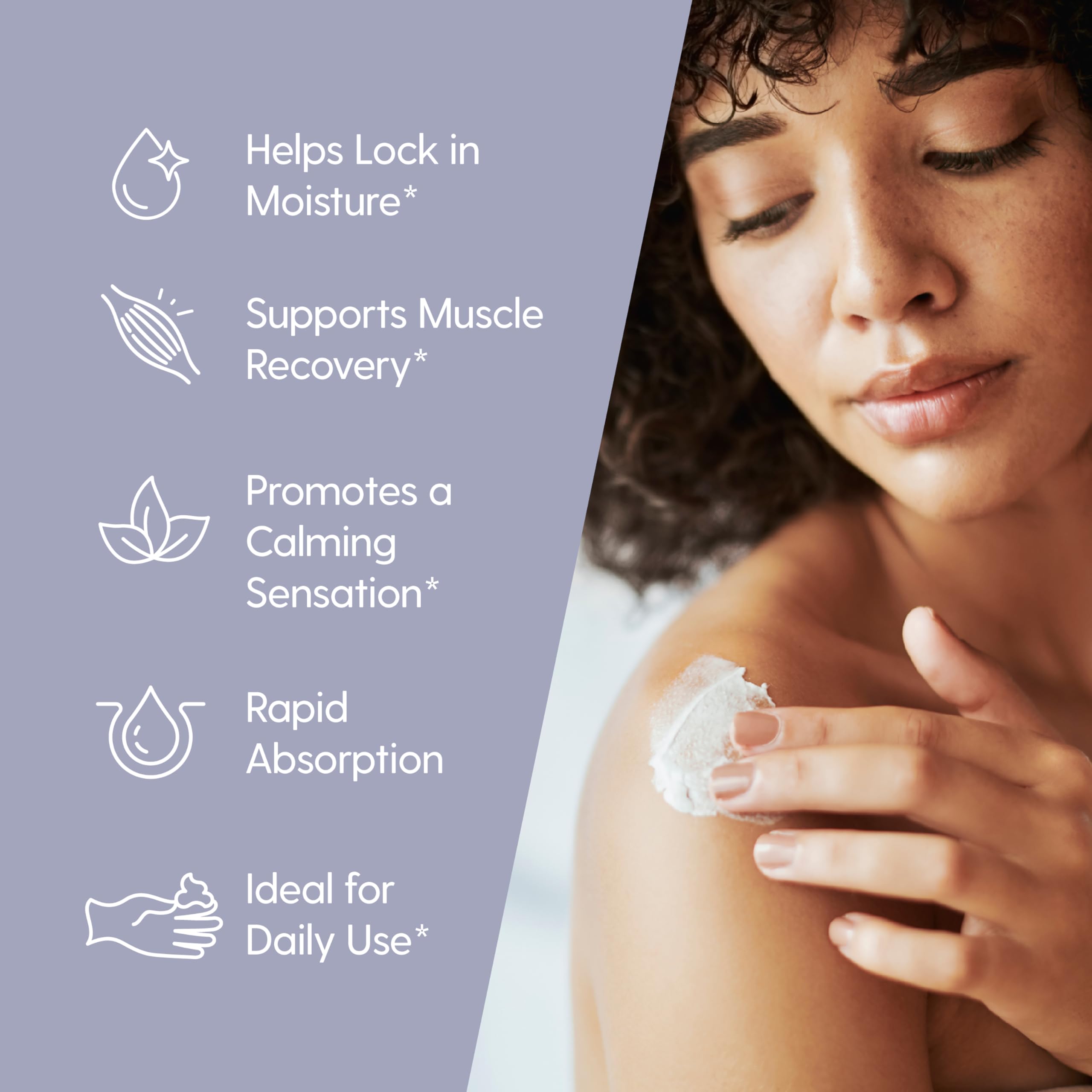 M3 Naturals fast-absorbing formula leaves no greasy residue after application.