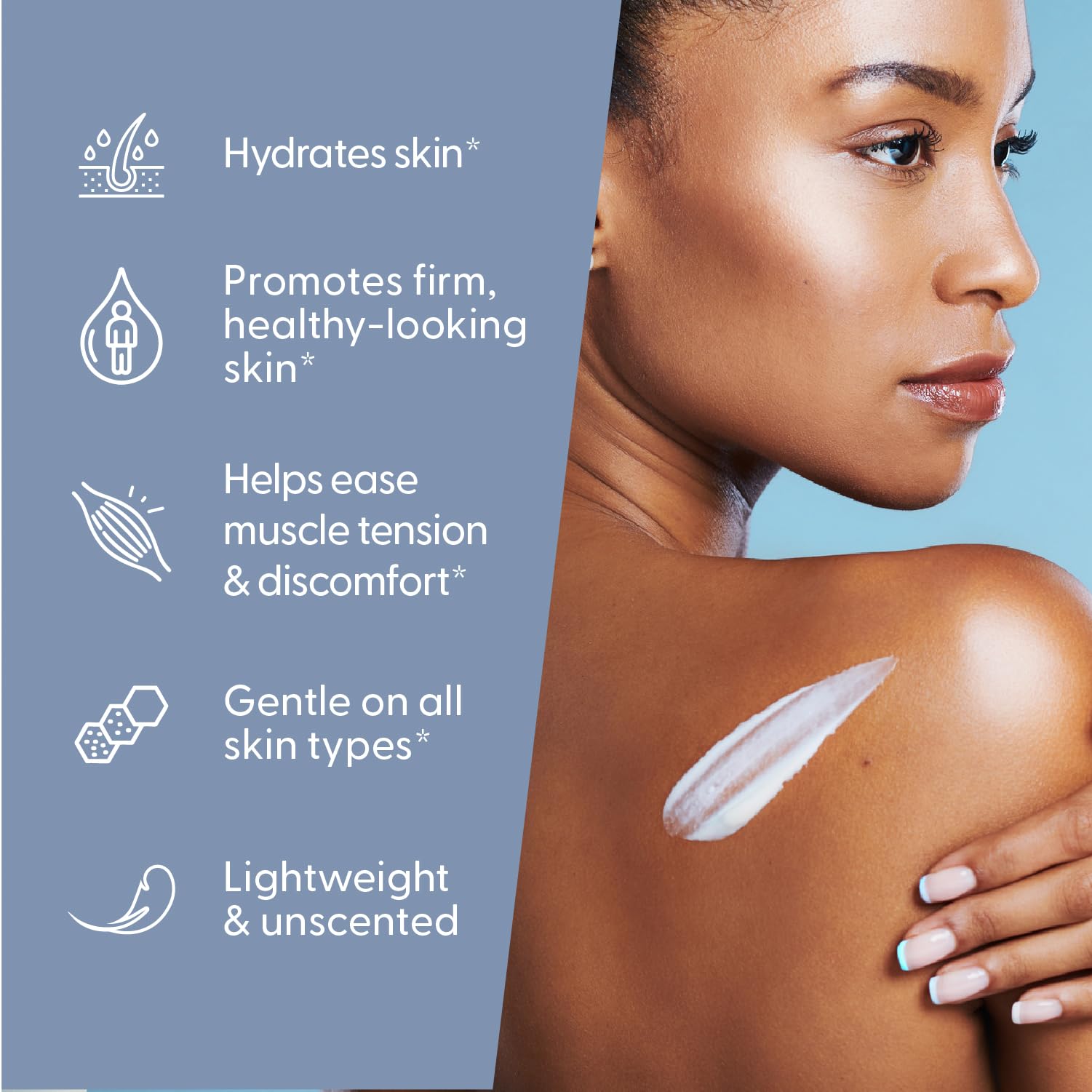 M3 Naturals unscented bottle close-up designed for sensitive skin comfort