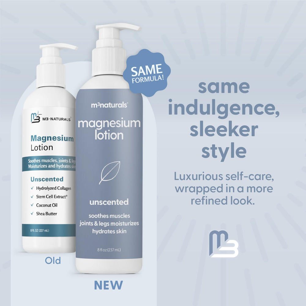 M3 Naturals magnesium lotion applied to legs for muscle relaxation after activity