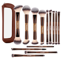 MAANGE 13-piece dual-ended brush set for comprehensive makeup application