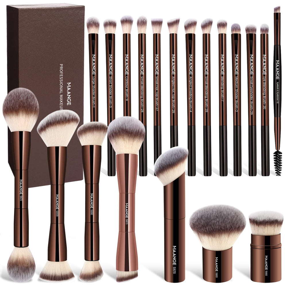 MAANGE 20-piece makeup brush set gift box for gifting and daily styling.