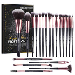 MAANGE 20-piece makeup brush set with kabuki brushes delivers smooth blending for flawless complexion