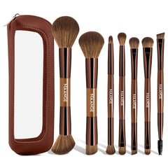 MAANGE 7-pcs foundation brush set with bag for organized on the go makeup routines