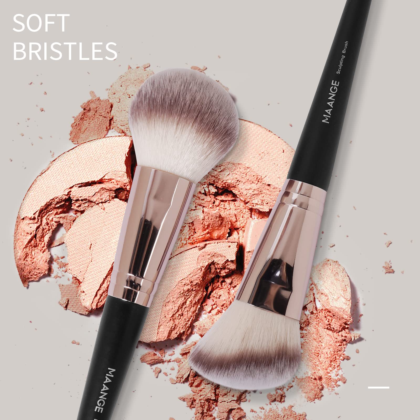 MAANGE aluminum ferrule handle coffee brushes designed for comfortable grip and precision