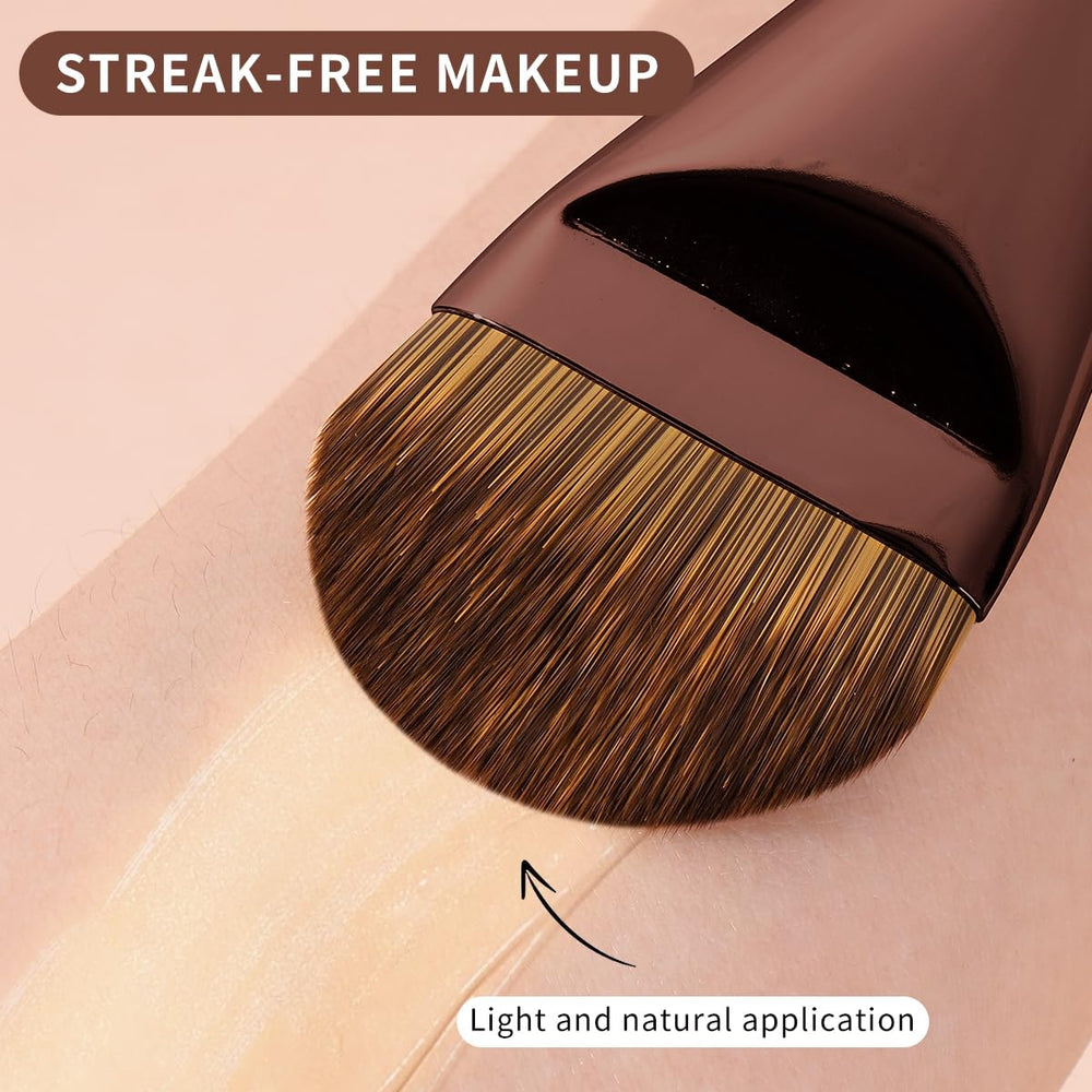 MAANGE angle kabuki brush provides natural blend along cheek contours.