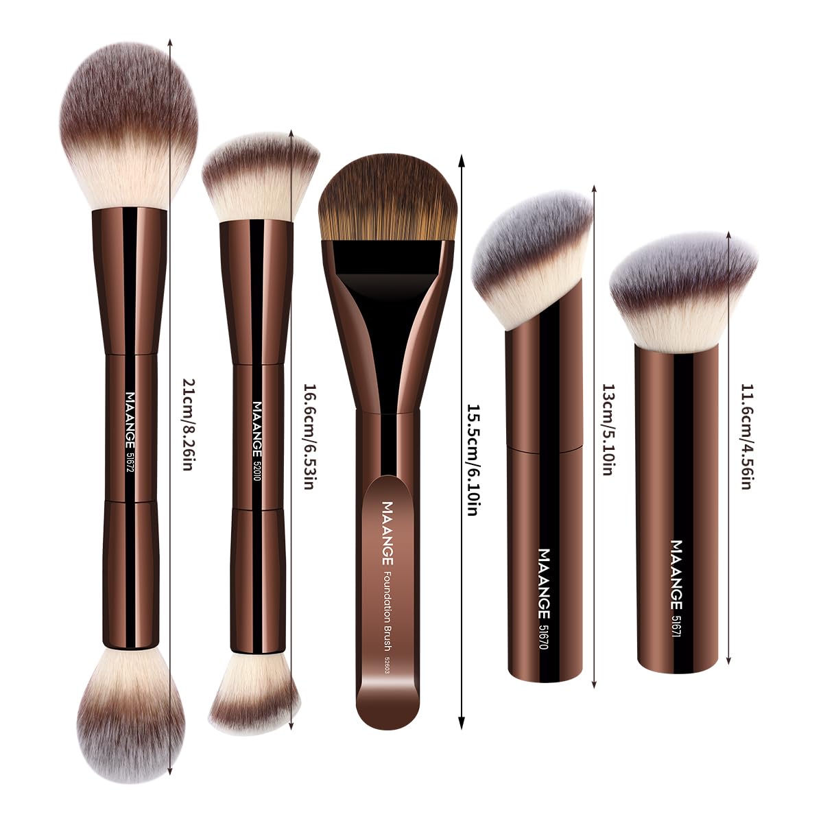 MAANGE blush-bronzer brush blends cream, powder, or liquids evenly.