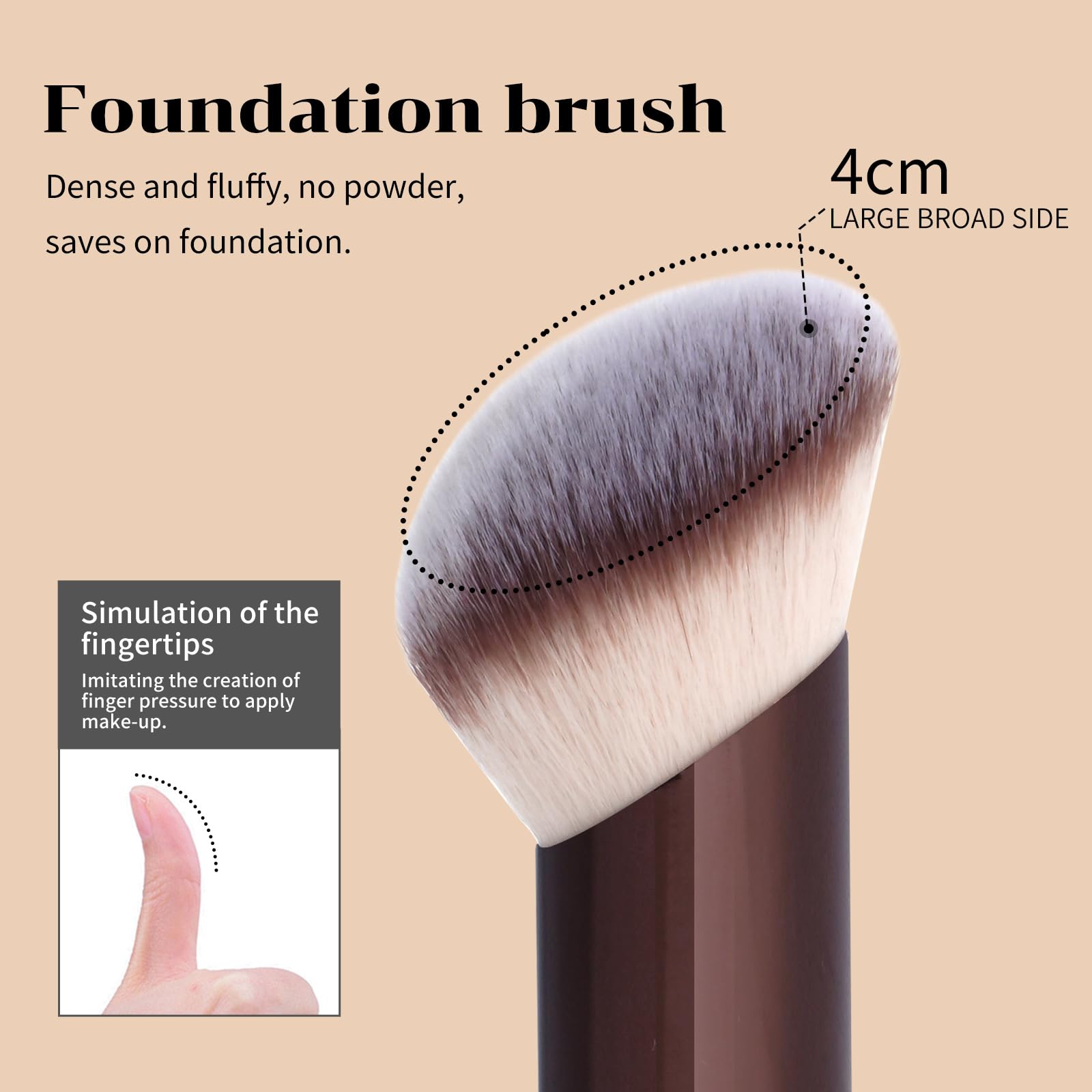 MAANGE coffee basic brush 3 close-up suitable for concealer blending.