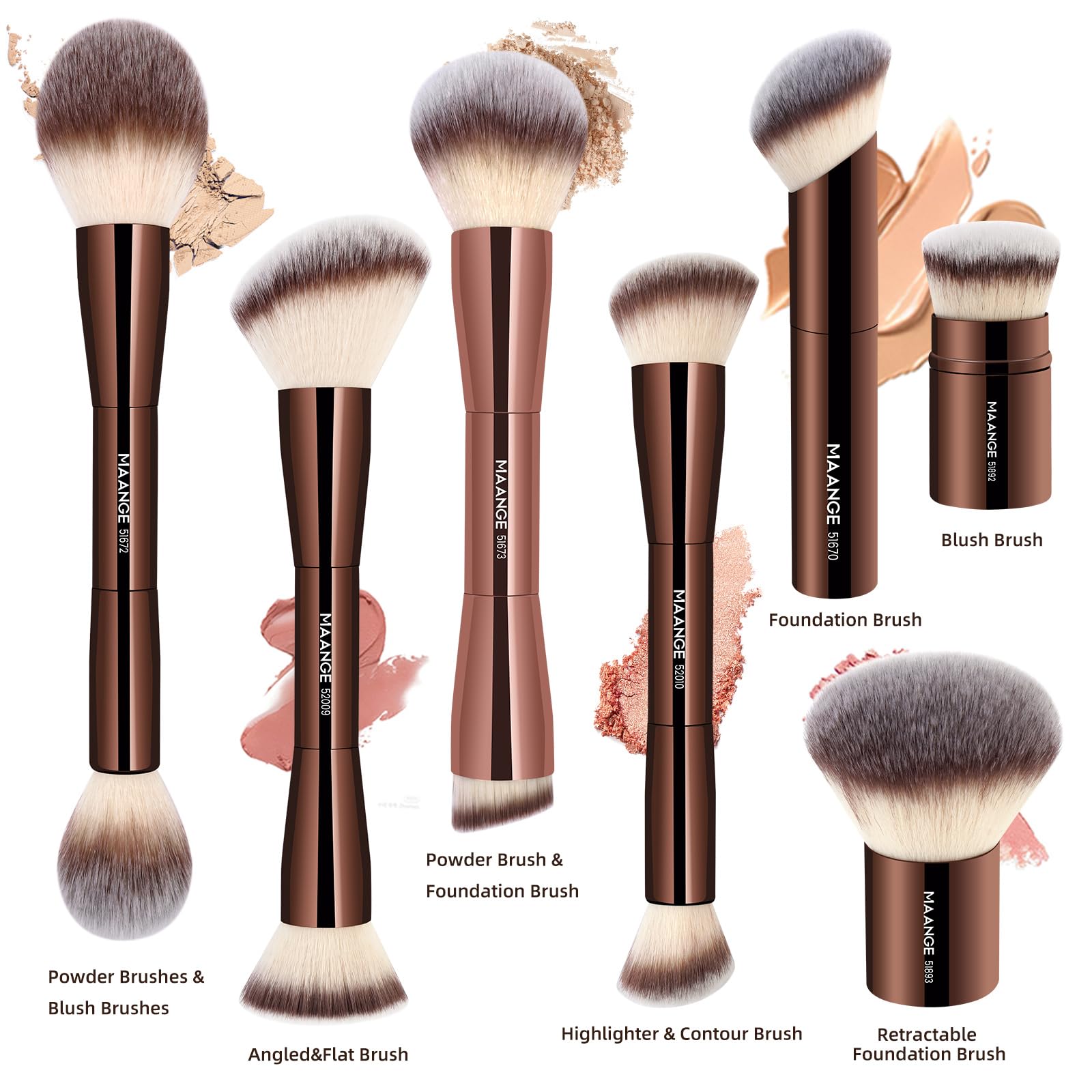 MAANGE coffee brush-set velvet bag close-up illustrates portable storage.
