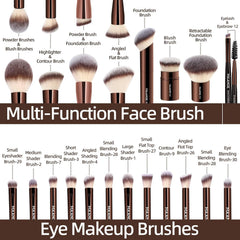 MAANGE Coffee double-ended kabuki brush for versatile contour and blending