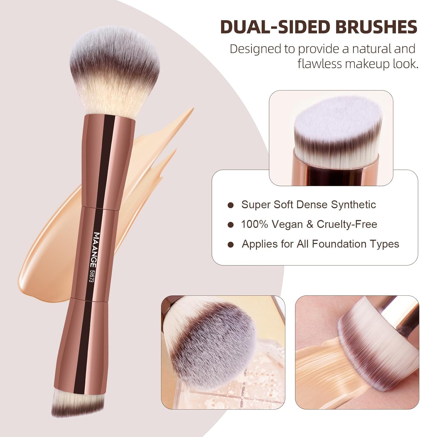 MAANGE Coffee eye brush collection for precise blending and detailing