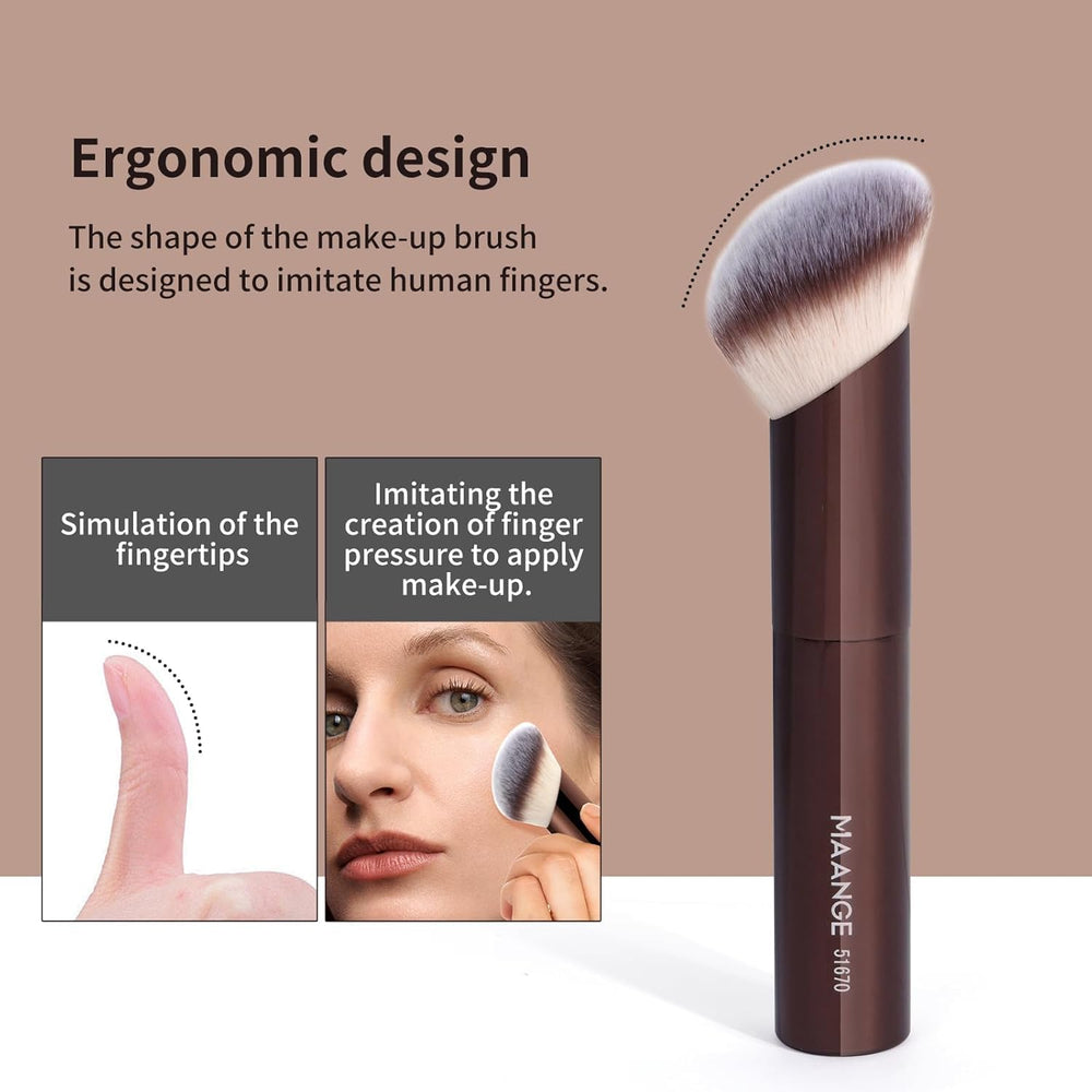 MAANGE Coffee foundation brush with soft bristles for even coverage