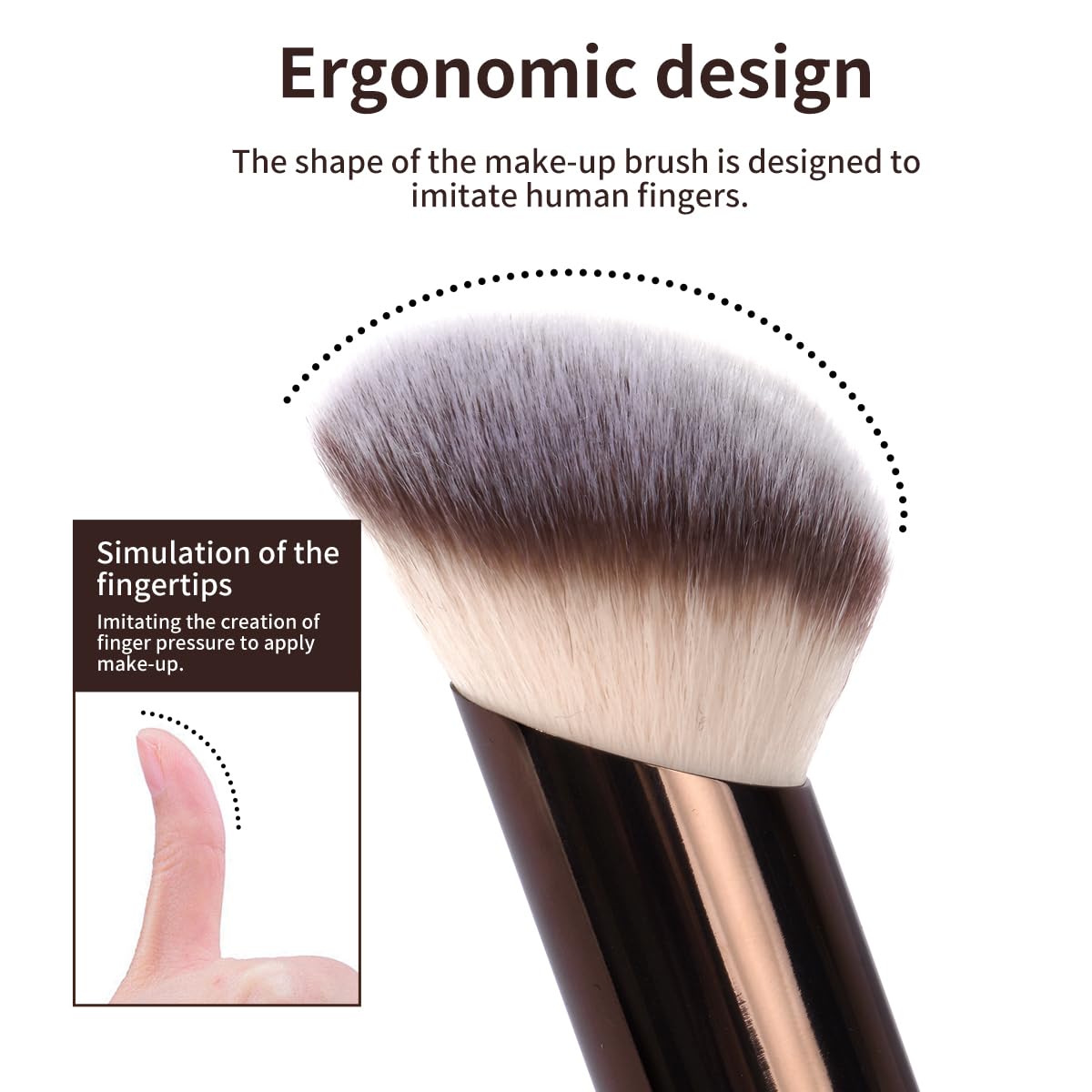 MAANGE coffee-handle brush set offers comfortable grip during makeup sessions.