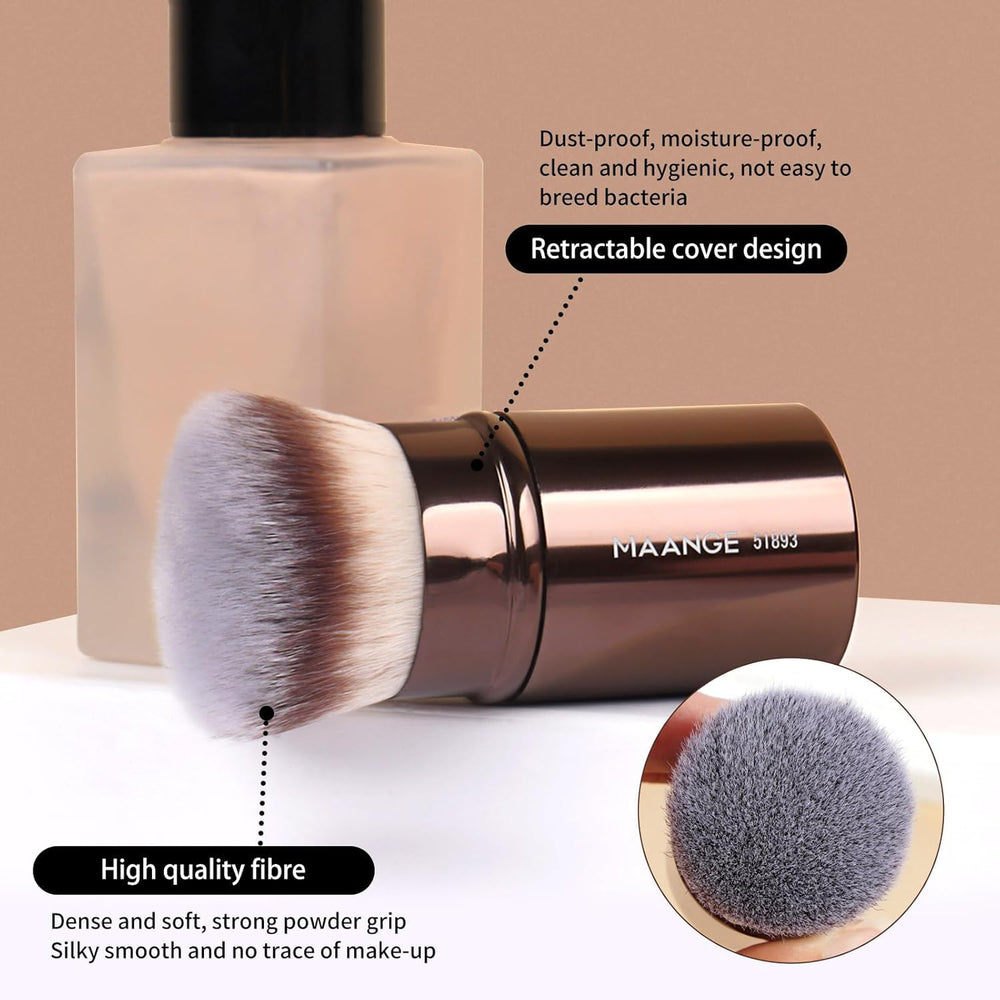 MAANGE Coffee in-use brush applying foundation for seamless base