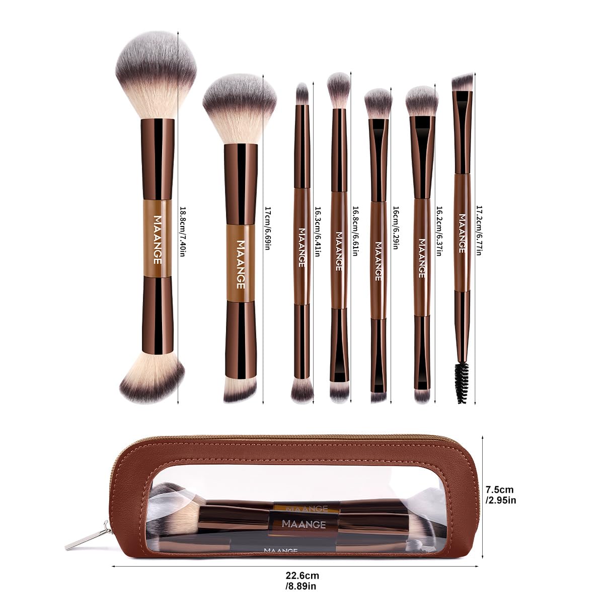 MAANGE complete face brush set supports everyday natural to HD looks.