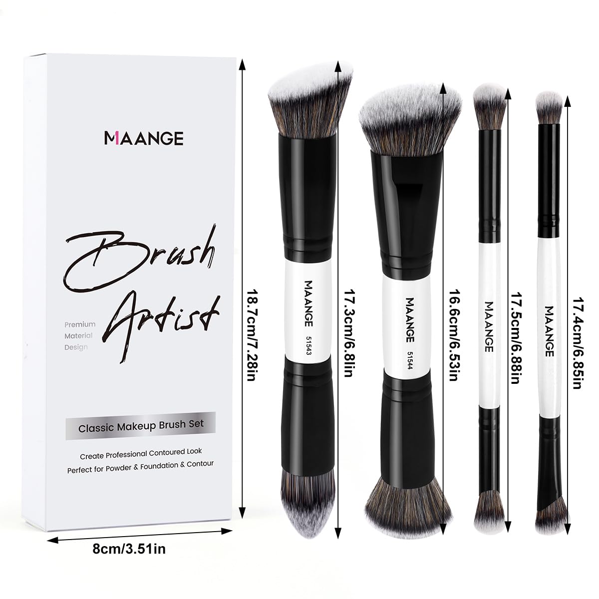 MAANGE easy-clean non-absorbent bristles simplify maintenance between looks