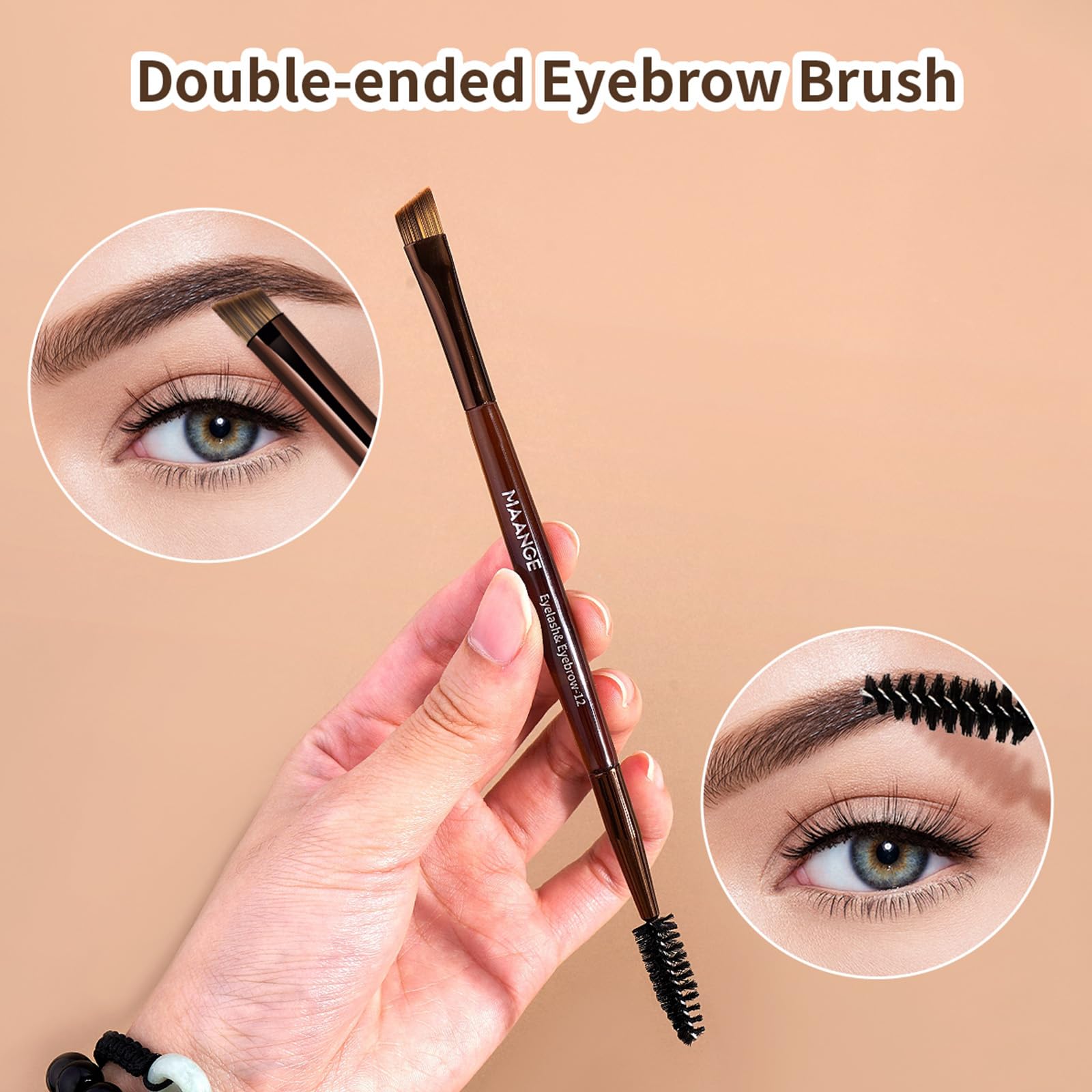 MAANGE eyeliner-smudge brush enables precise liner and soft smudge.