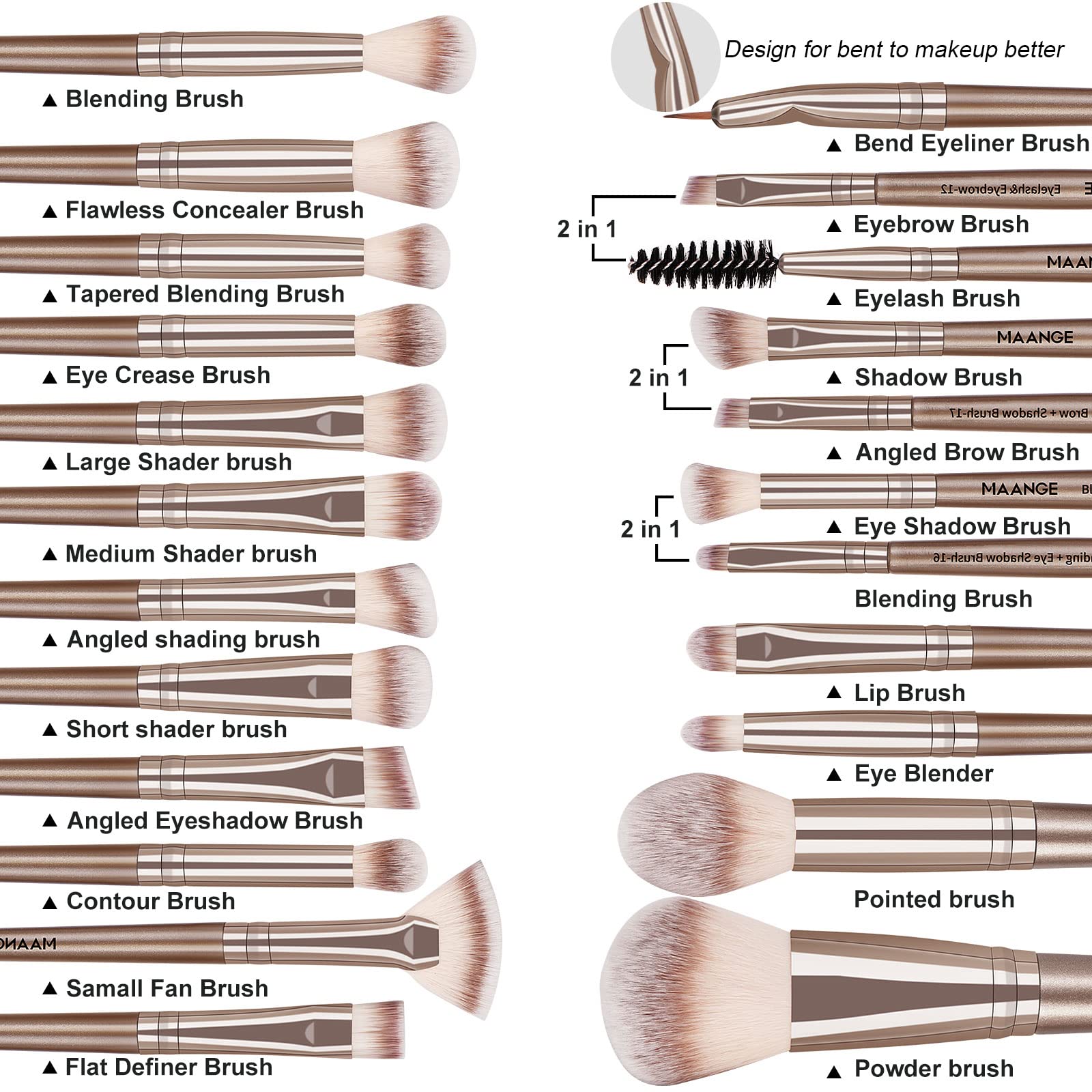 MAANGE eyeshadow blending brush helps seamless crease color blending
