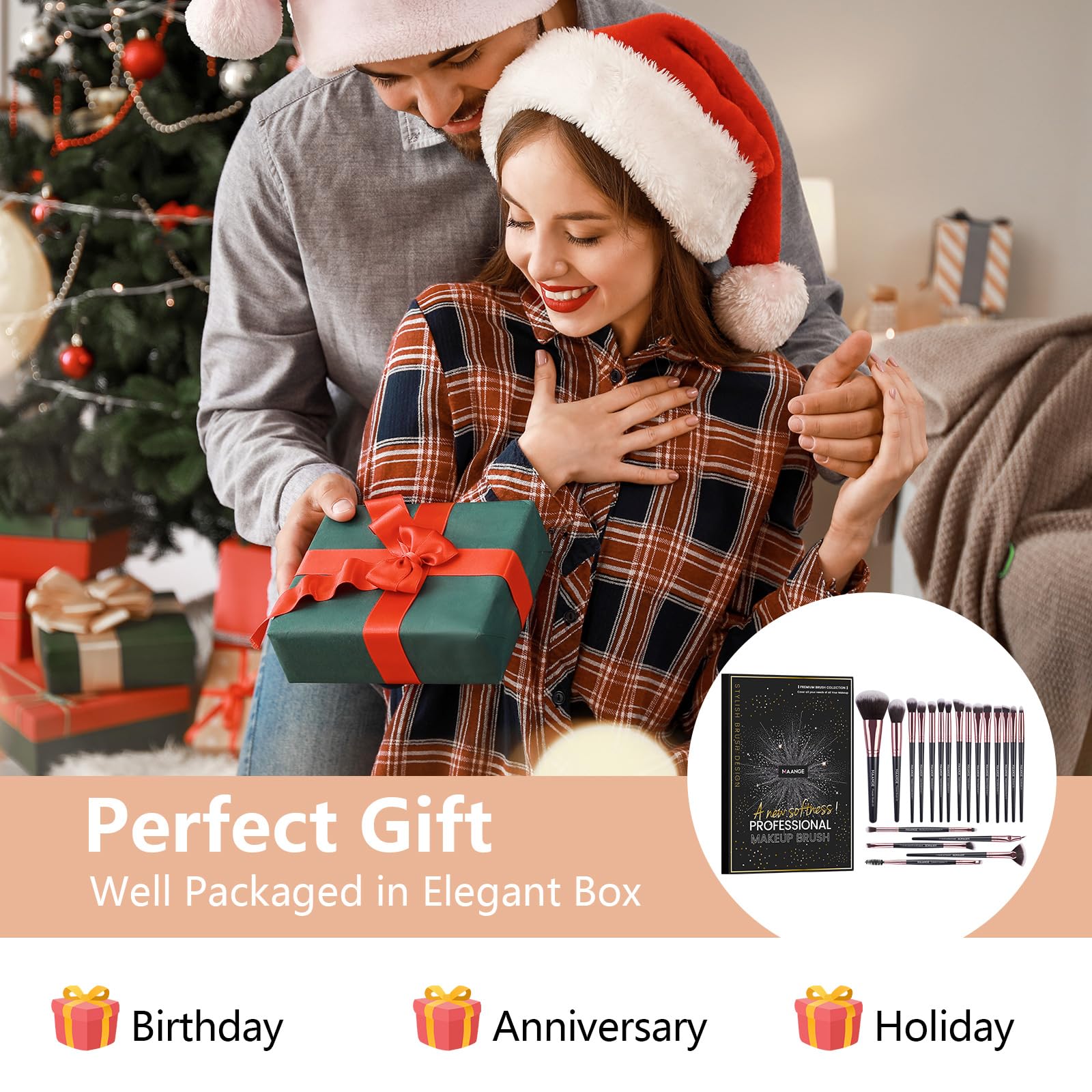 MAANGE eyeshadow brush set with soft bristles for smooth color payoff and clean transitions