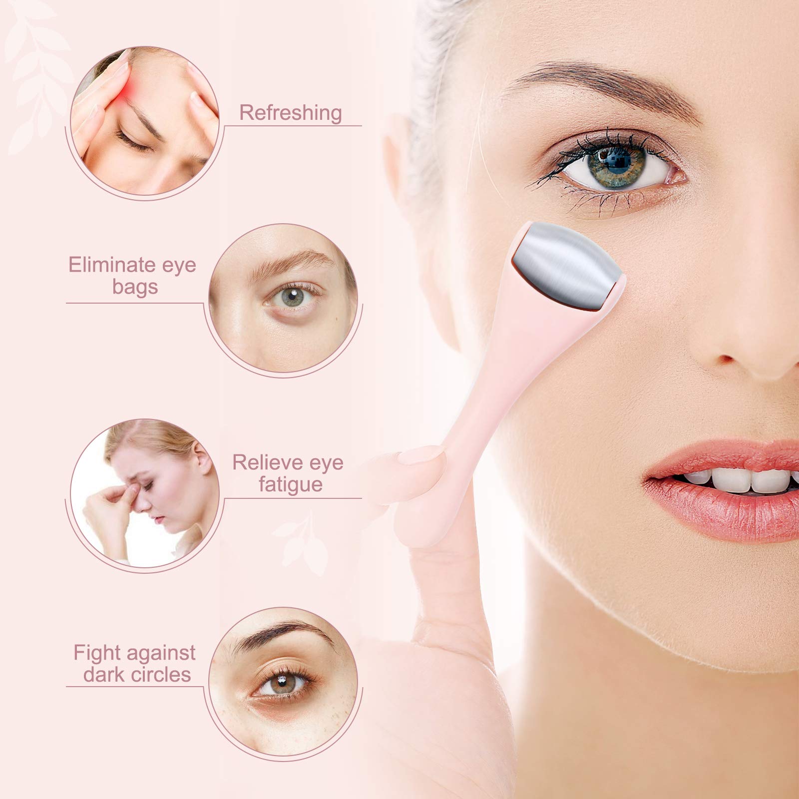 MAANGE face-roller stainless-closeup shows durable cooling stainless steel design.