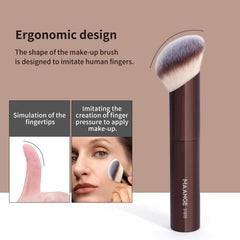 MAANGE foundation brush delivers smooth coverage for liquid and cream formulas.