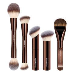 MAANGE foundation brush set double-ended kabuki for smooth liquid foundation application.