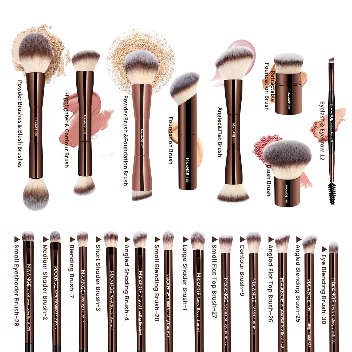 MAANGE foundation brushes ideal for liquid foundations and seamless base