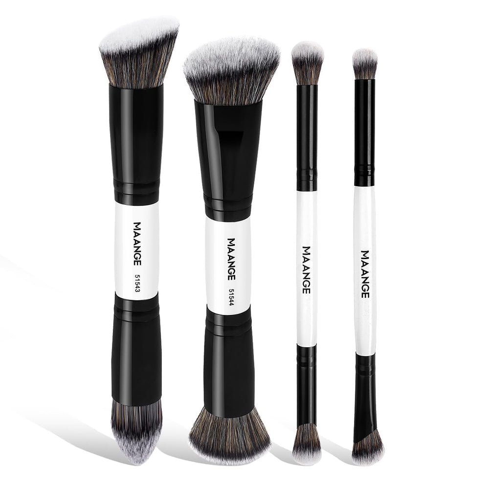 MAANGE four-piece brush set dual-ended collection for versatile makeup application