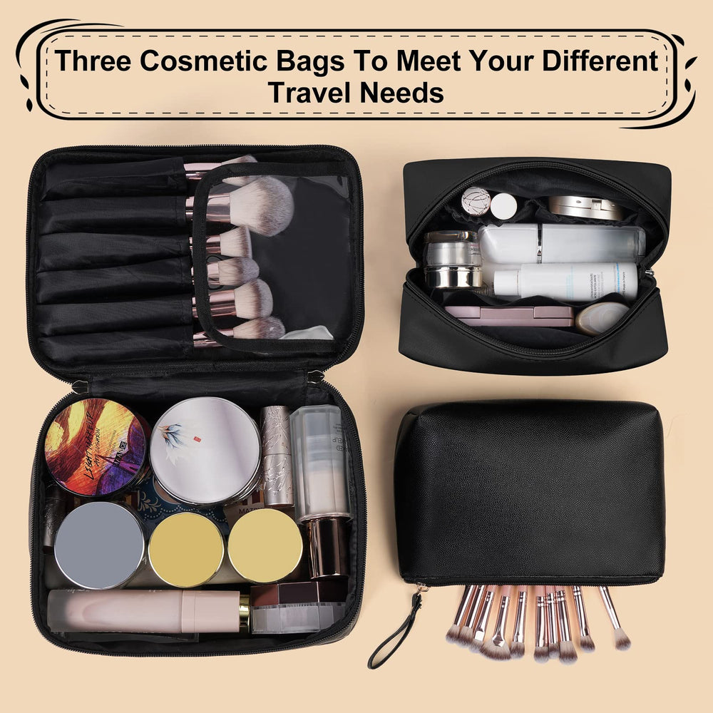 MAANGE makeup bag leather texture – water-repellent PU leather look