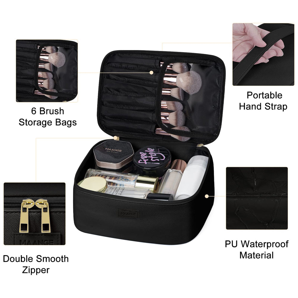 MAANGE makeup bag wide opening – easy access to cosmetics