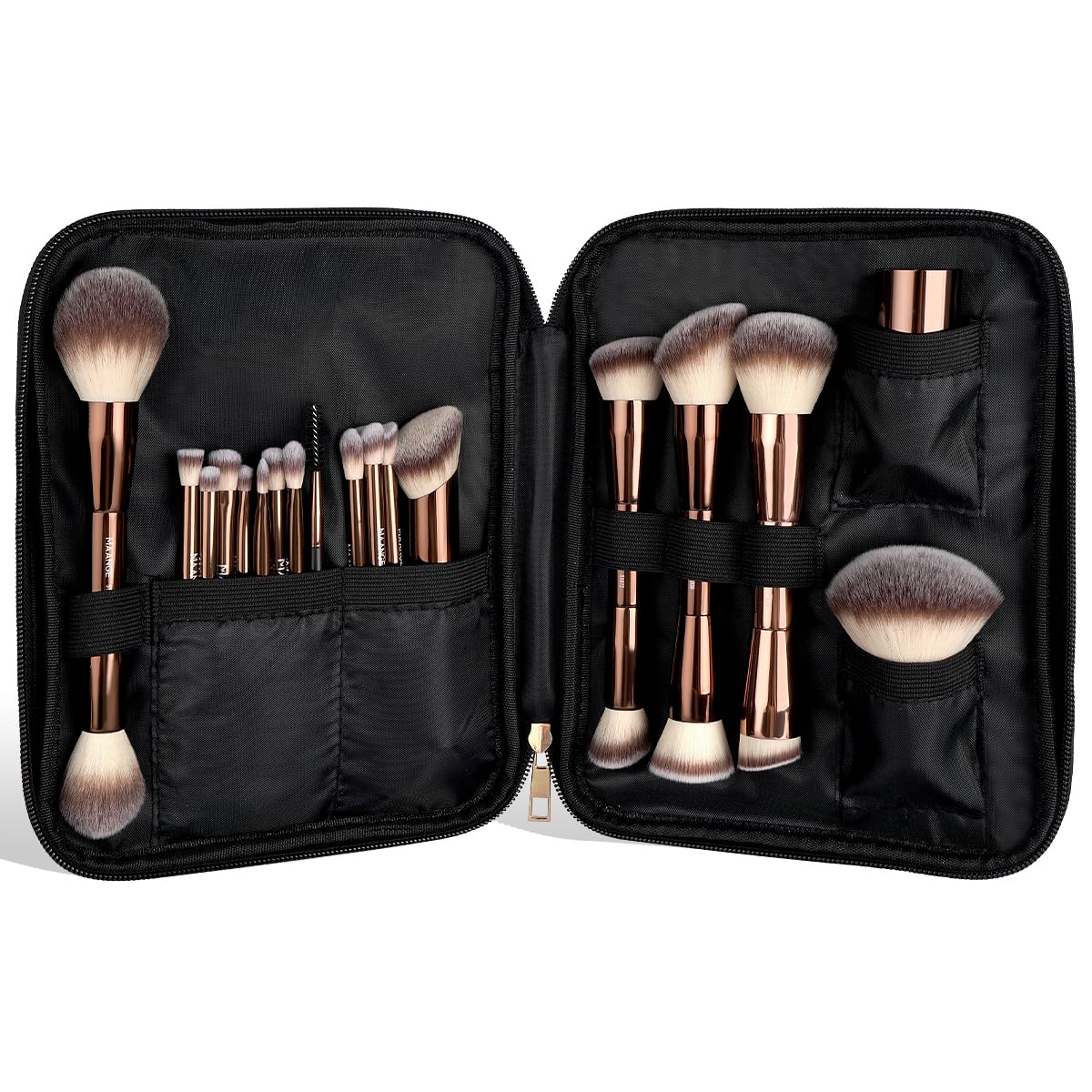 MAANGE travel-friendly makeup bag keeps brushes organized on the go