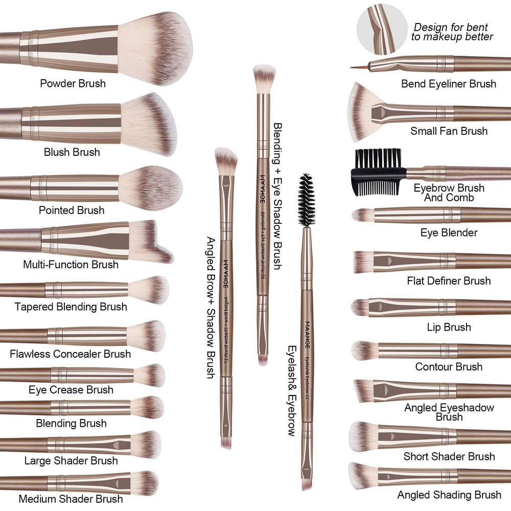 Maange makeup brush bristle closeup premium synthetic for smooth blending.