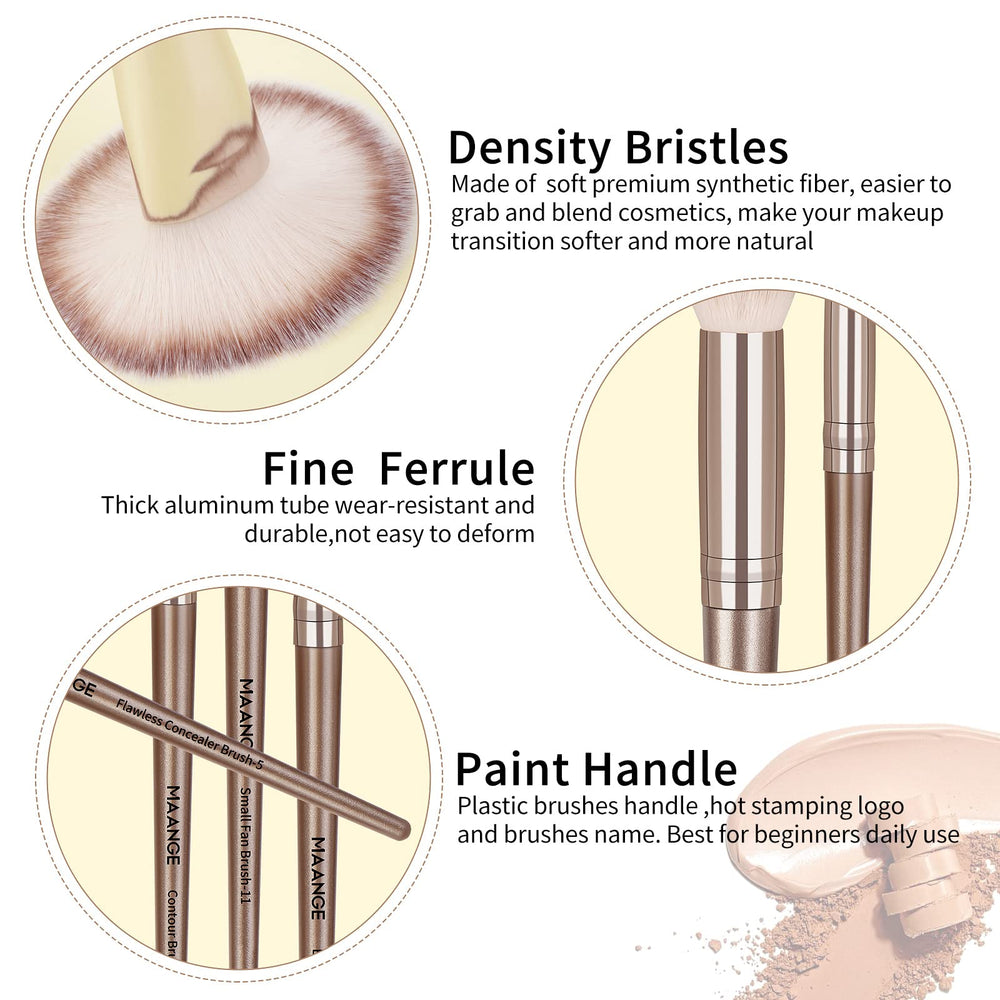 Maange brush handle design classic logo for comfortable grip and elegant style.