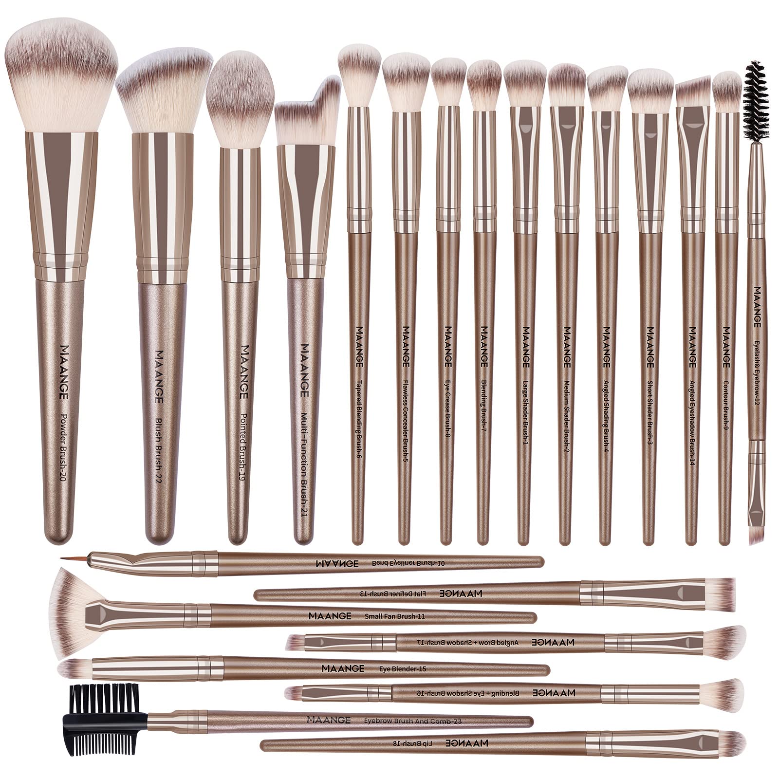 Maange makeup brush set 23 pcs overview for versatile daily looks.