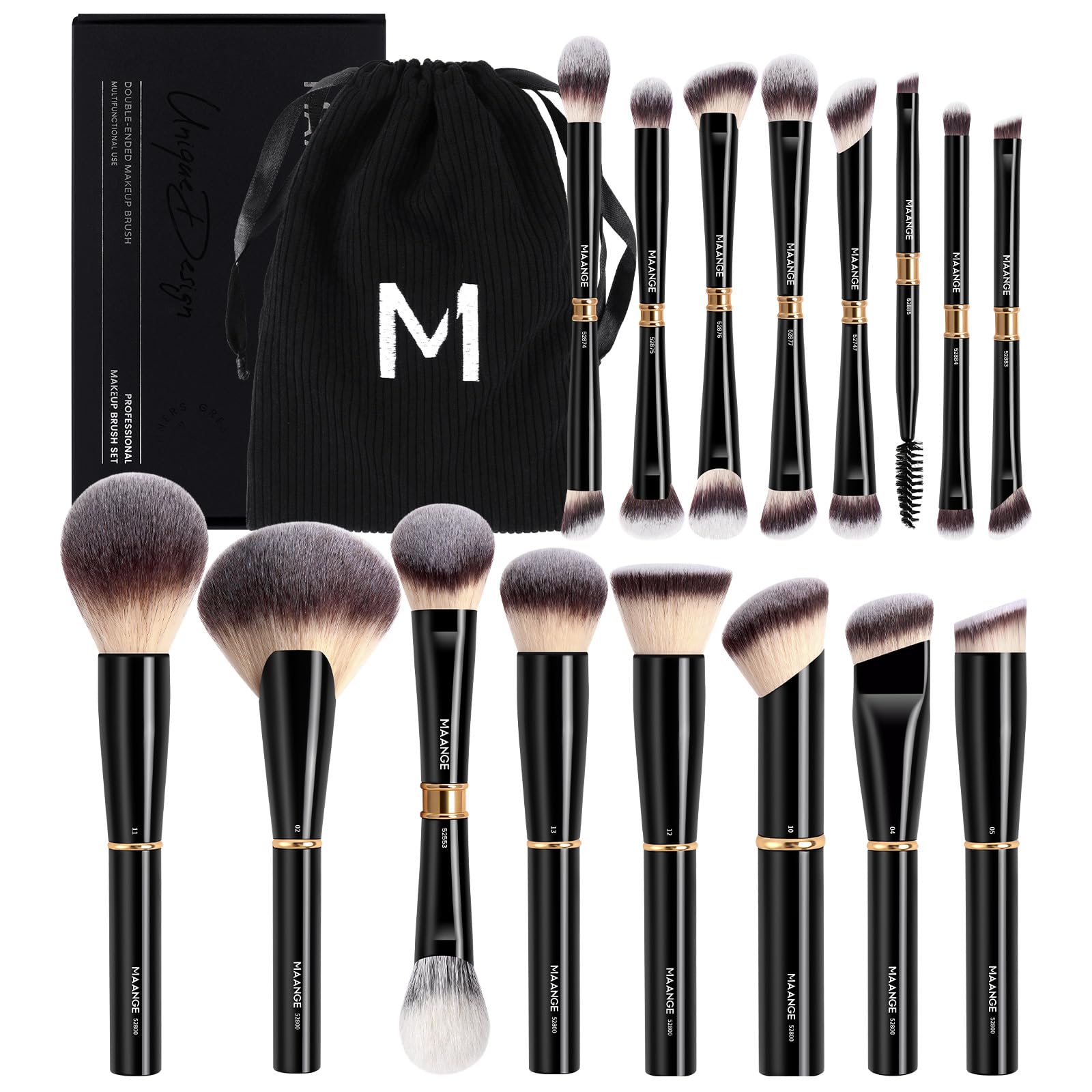 MAANGE makeup brushes collection for flawless base application