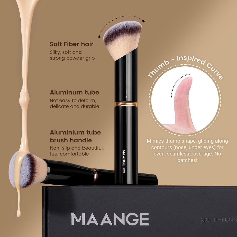 MAANGE soft synthetic bristles closeup highlighting gentle blending