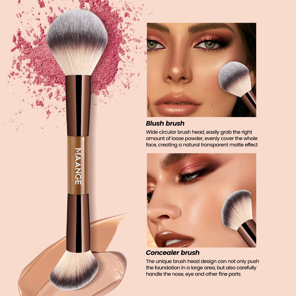 MAANGE soft synthetic bristles provide gentle, hypoallergenic makeup application.