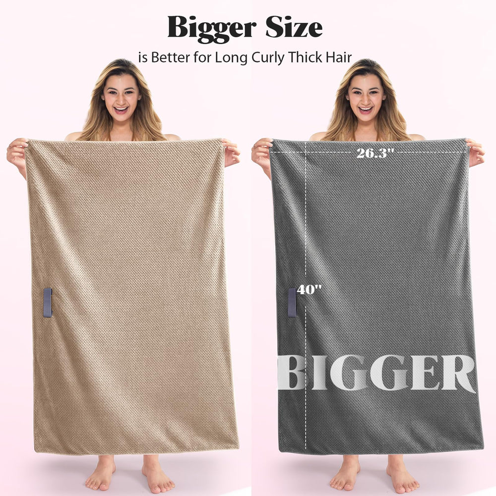 MABAO towel wrap elastic band closeup demonstrates secure slip-free drying