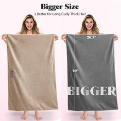 MABAO towel wrap elastic band closeup demonstrates secure slip-free drying