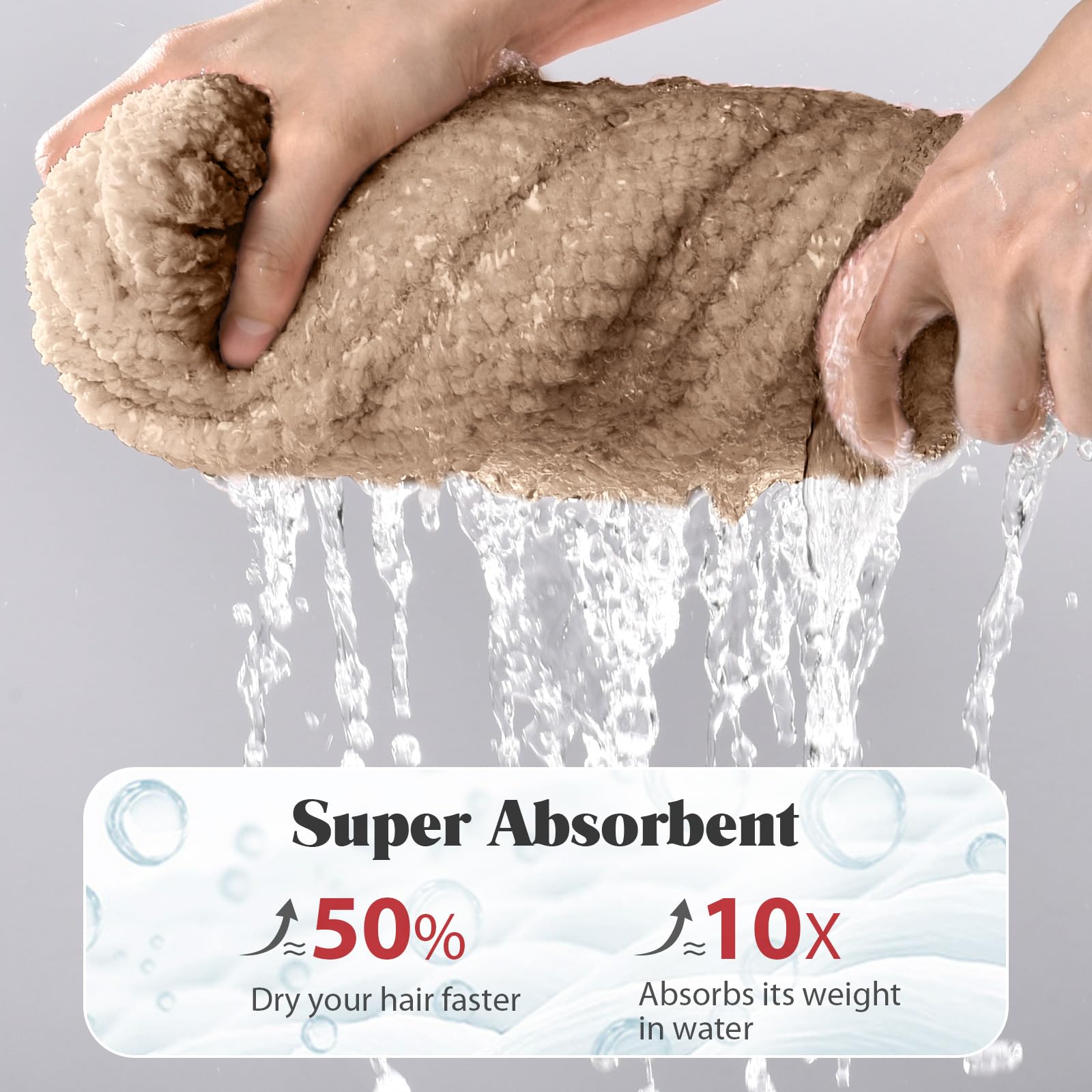 MABAO towel wrap spread flat shows its large size
