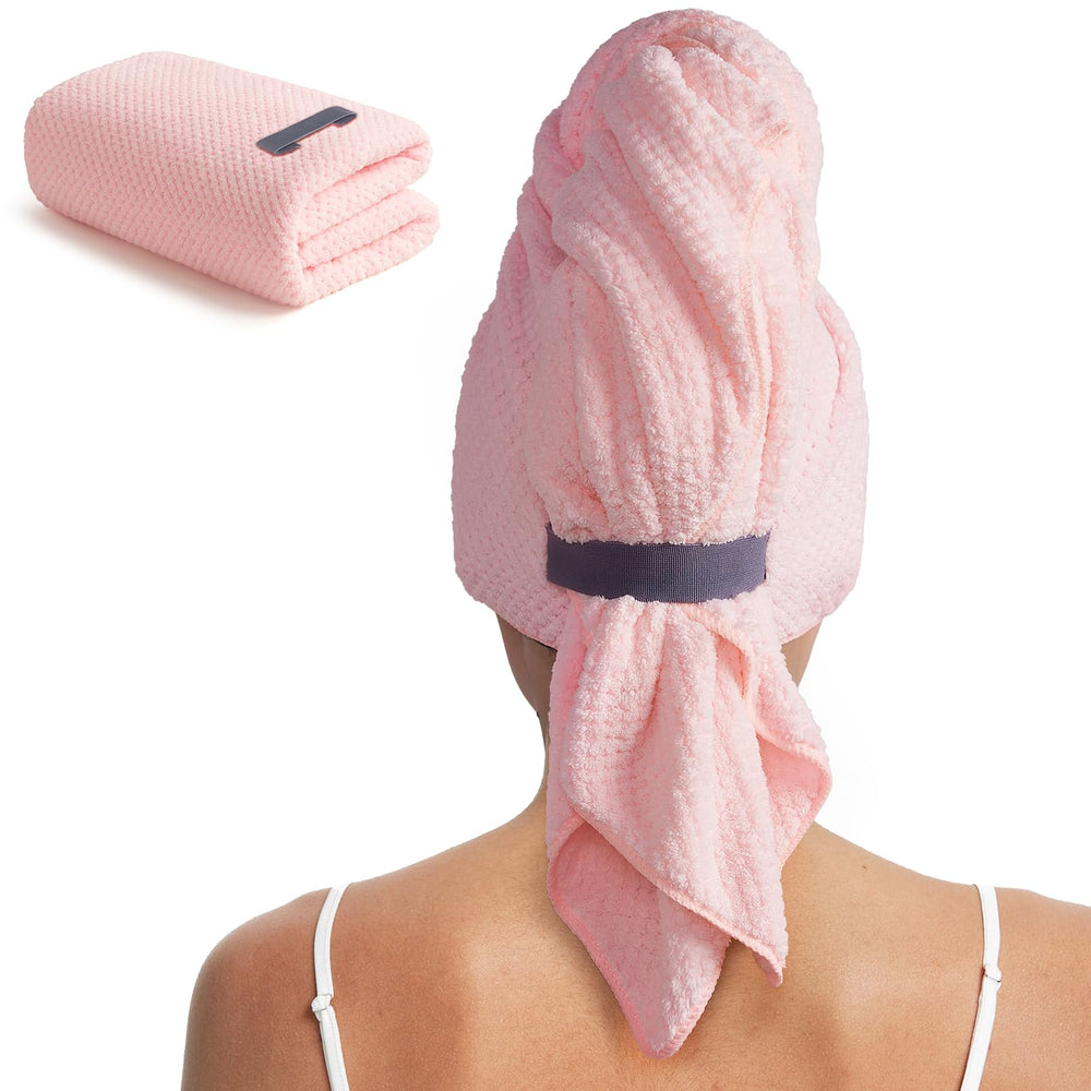MABAO microfiber hair towel wrap shows full-coverage 40x26 design for all hair lengths.