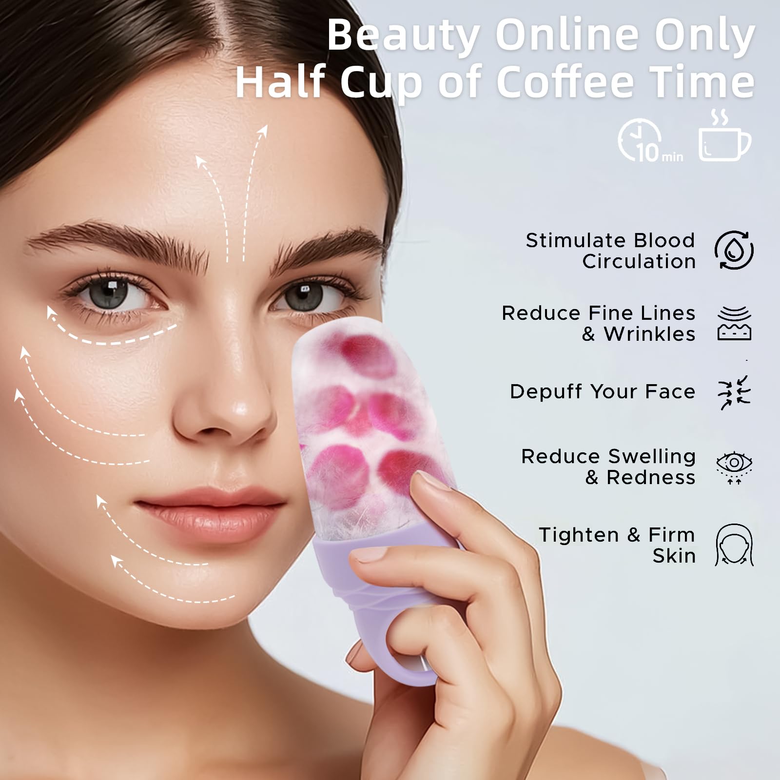 Mabnuby silicone ice mold closeup highlights a reusable tool for cooling routines.