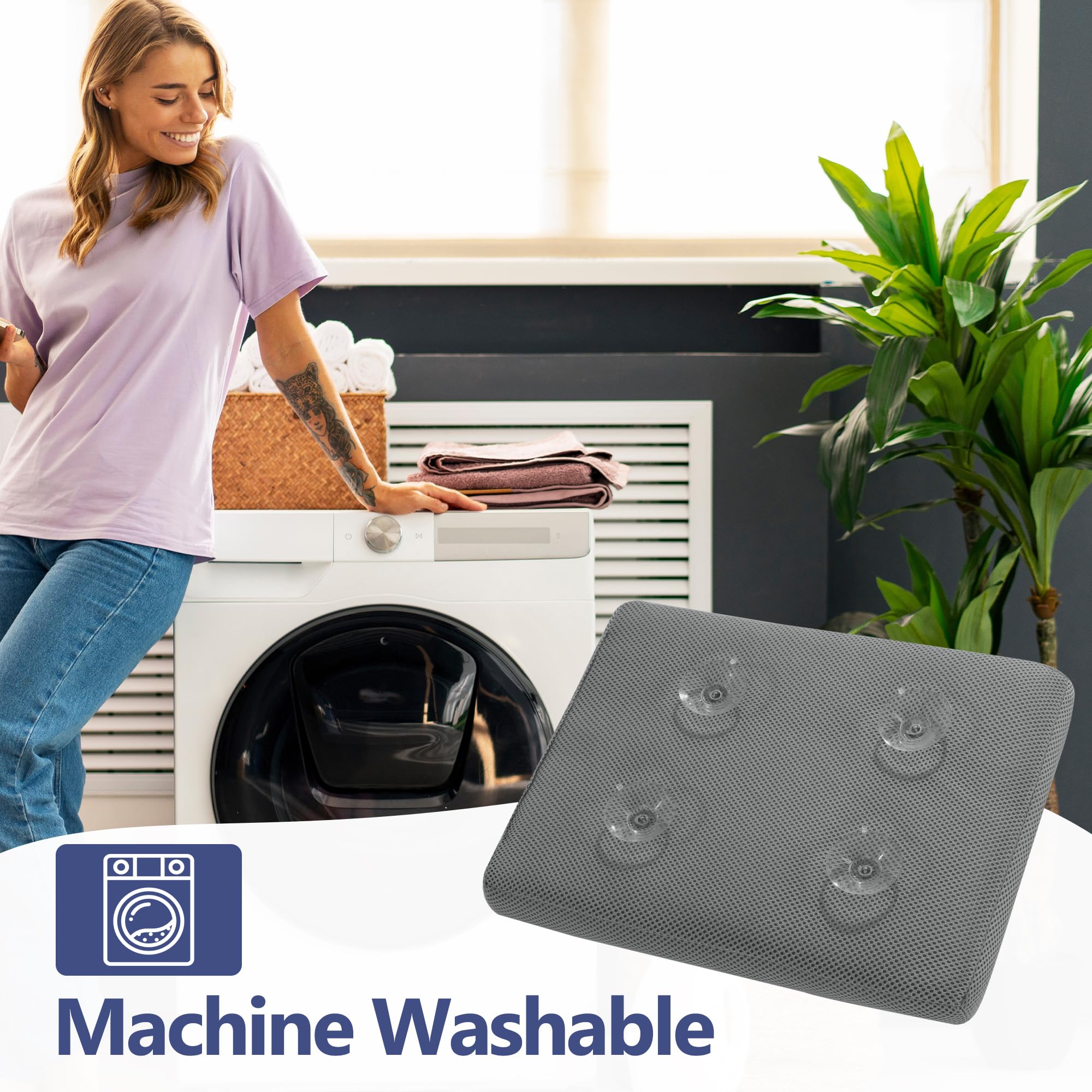 MABOZOO cushion features non-slip bottom to prevent shifting during baths